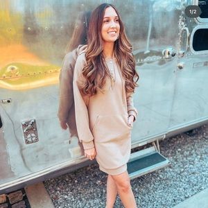 Harrison Taupe Hooded Casual Dress
